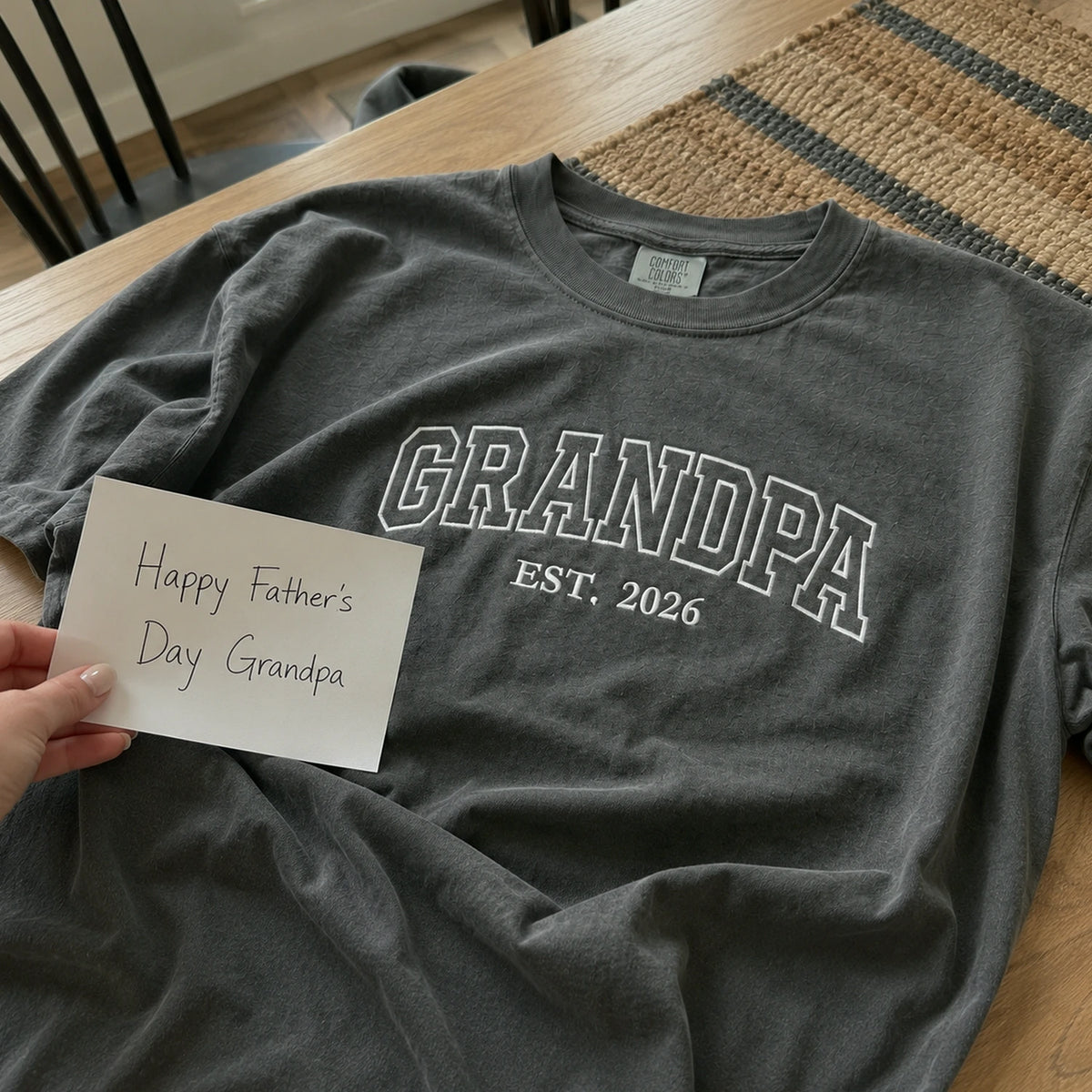 Custom Grandpa T-Shirt, Minimalist First Time Father's Day Gift for Him from Wife or Daughter, Sister