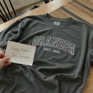 Custom Grandpa T-Shirt, Minimalist First Time Father's Day Gift for Him from Wife or Daughter, Sister