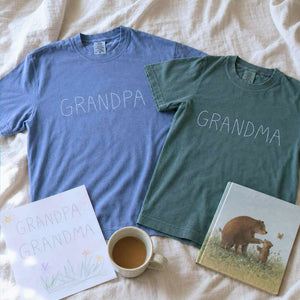 Custom Kids Drawing for Grandma Grandpa T-Shirt, Embroidered Drawing from Photo Gift for Grandparents' Day
