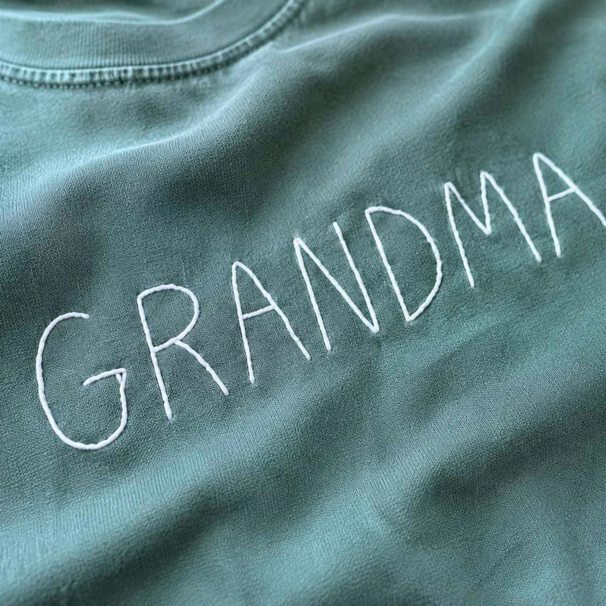 Custom Kids Drawing for Grandma Grandpa T-Shirt, Embroidered Drawing from Photo Gift for Grandparents' Day
