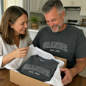 Custom Grandpa T-Shirt, Minimalist First Time Father's Day Gift for Him from Wife or Daughter, Sister
