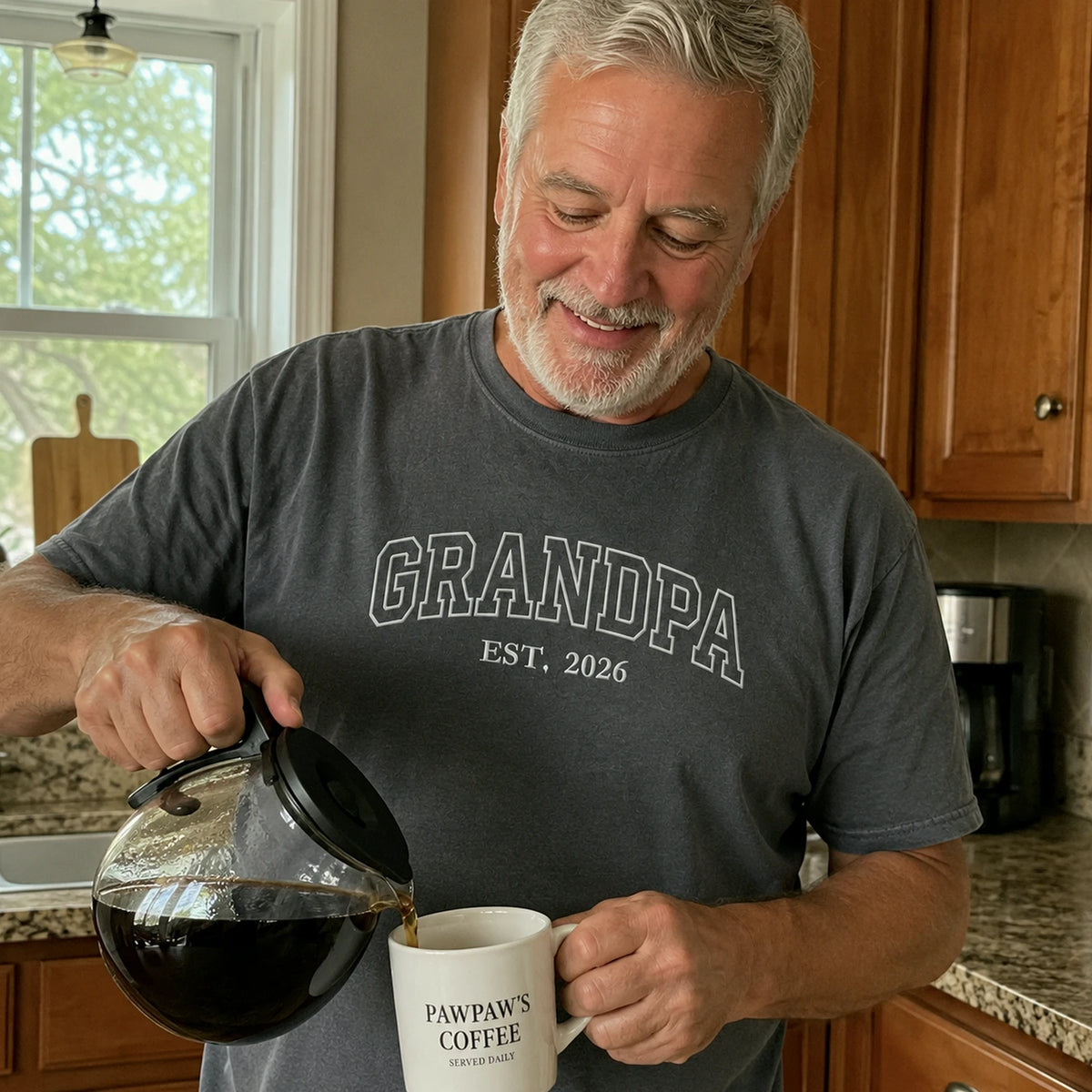 Custom Grandpa T-Shirt, Minimalist First Time Father's Day Gift for Him from Wife or Daughter, Sister
