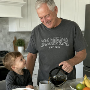 Custom Grandpapa T-Shirt, Minimalist Embroidered Grandpa Sweatshirt - Father's Day Gift for Him from Wife, Daughter, Sister