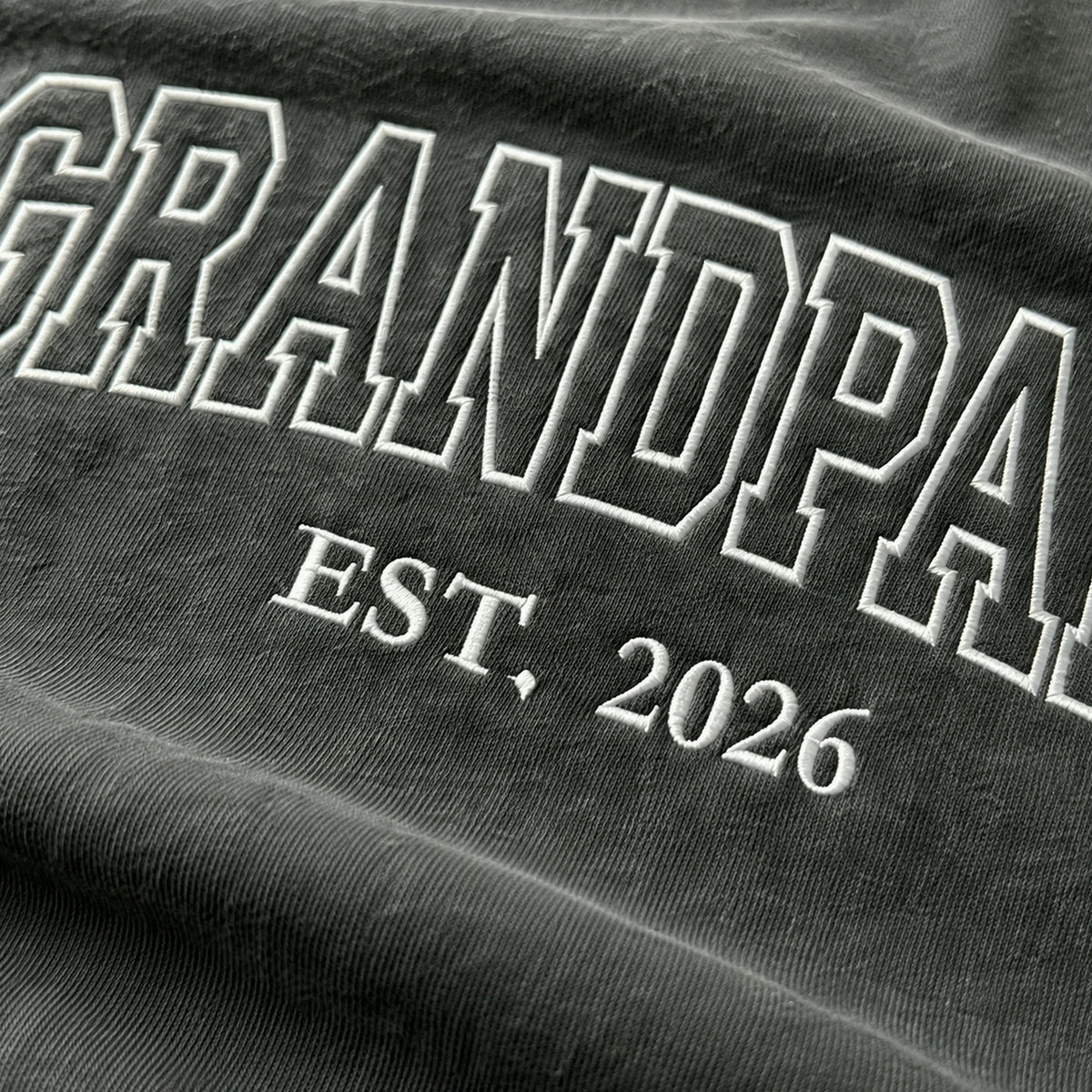 Custom Grandpapa T-Shirt, Minimalist Embroidered Grandpa Sweatshirt - Father's Day Gift for Him from Wife, Daughter, Sister