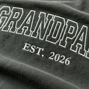Custom Grandpapa T-Shirt, Minimalist Embroidered Grandpa Sweatshirt - Father's Day Gift for Him from Wife, Daughter, Sister