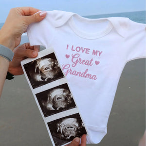 embroidered I love my great grandma baby onesie for pregnancy announcement gift soft cotton newborn outfit