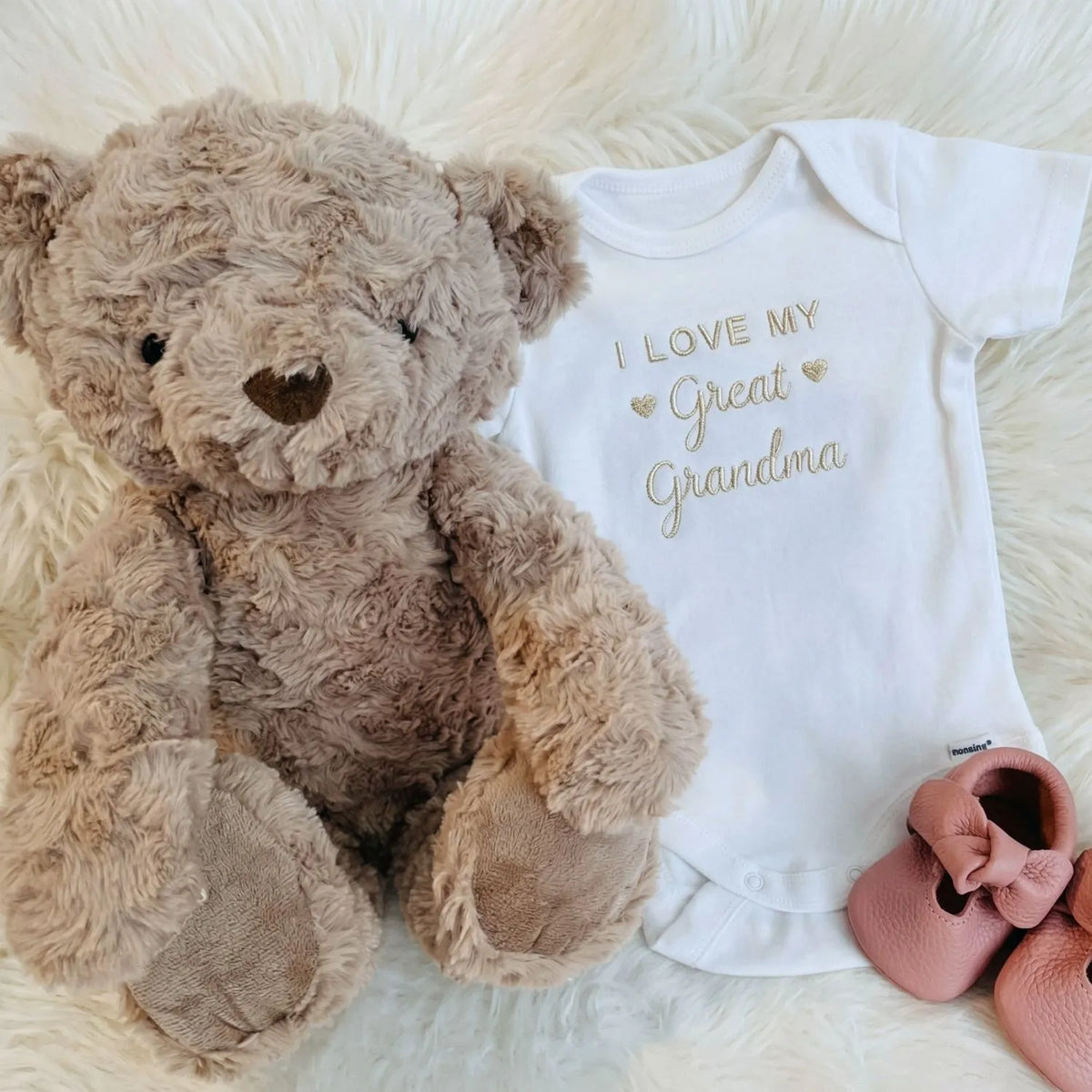 Embroidered I Love My Great Grandma Baby Onesie, Great Grandma To Be Gifts