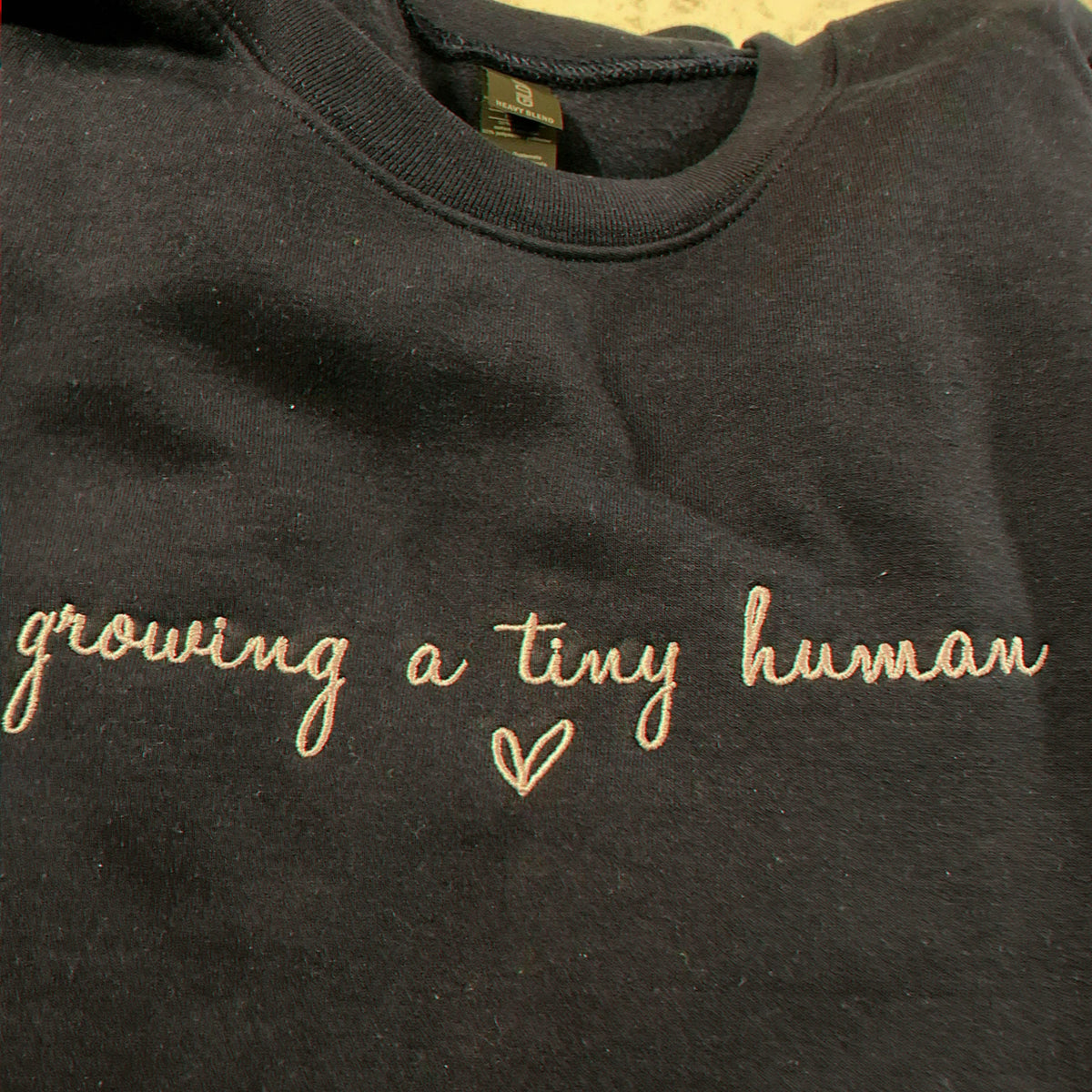 Embroidered Growing a Tiny Human Pregnancy Sweatshirt for Expecting Moms, Maternity Gift