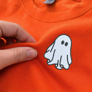 Halloween Couples Ghost Crewneck Embroidered Sweatshirt or Hoodie for Women Men