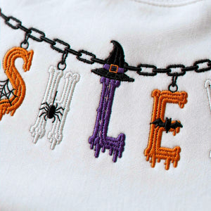Custom Halloween Name Sweatshirt, Embroidered Spooky Name Crewneck, Halloween Charm Fall Gift