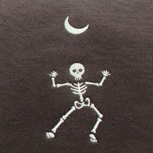 Dancing Skeleton Crewneck, Embroidered Halloween Sweatshirt, Hoodie