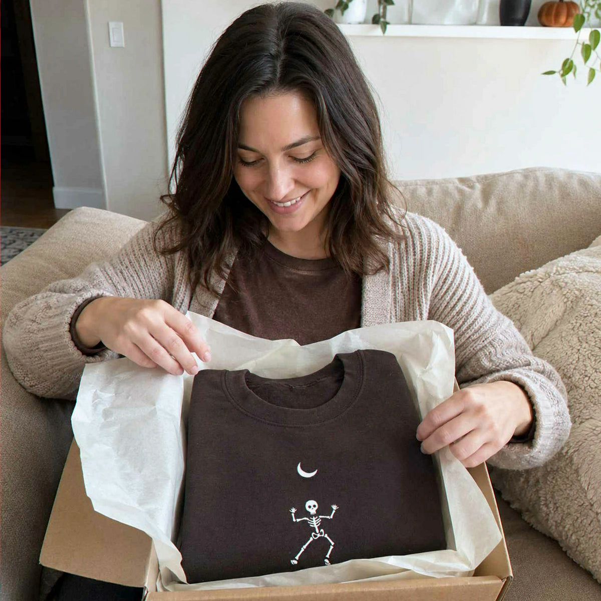 Dancing Skeleton Crewneck, Embroidered Halloween Sweatshirt, Hoodie