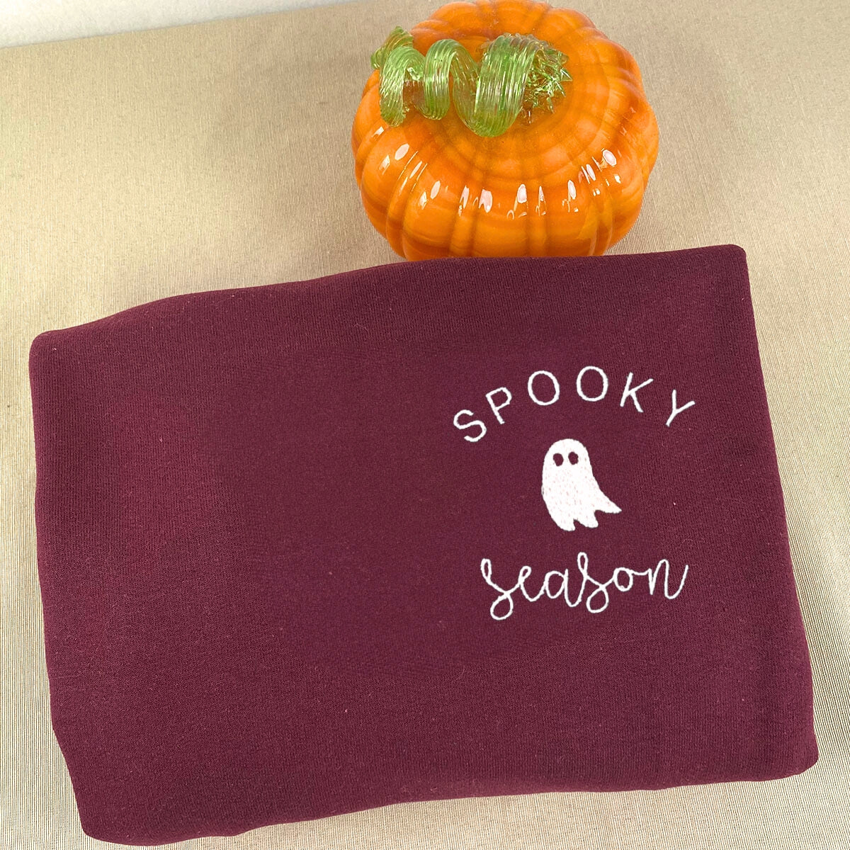 Halloween Sweater Fall Crewneck, Spooky Season Sweatshirt, Hoodie Embroidered - Embroly