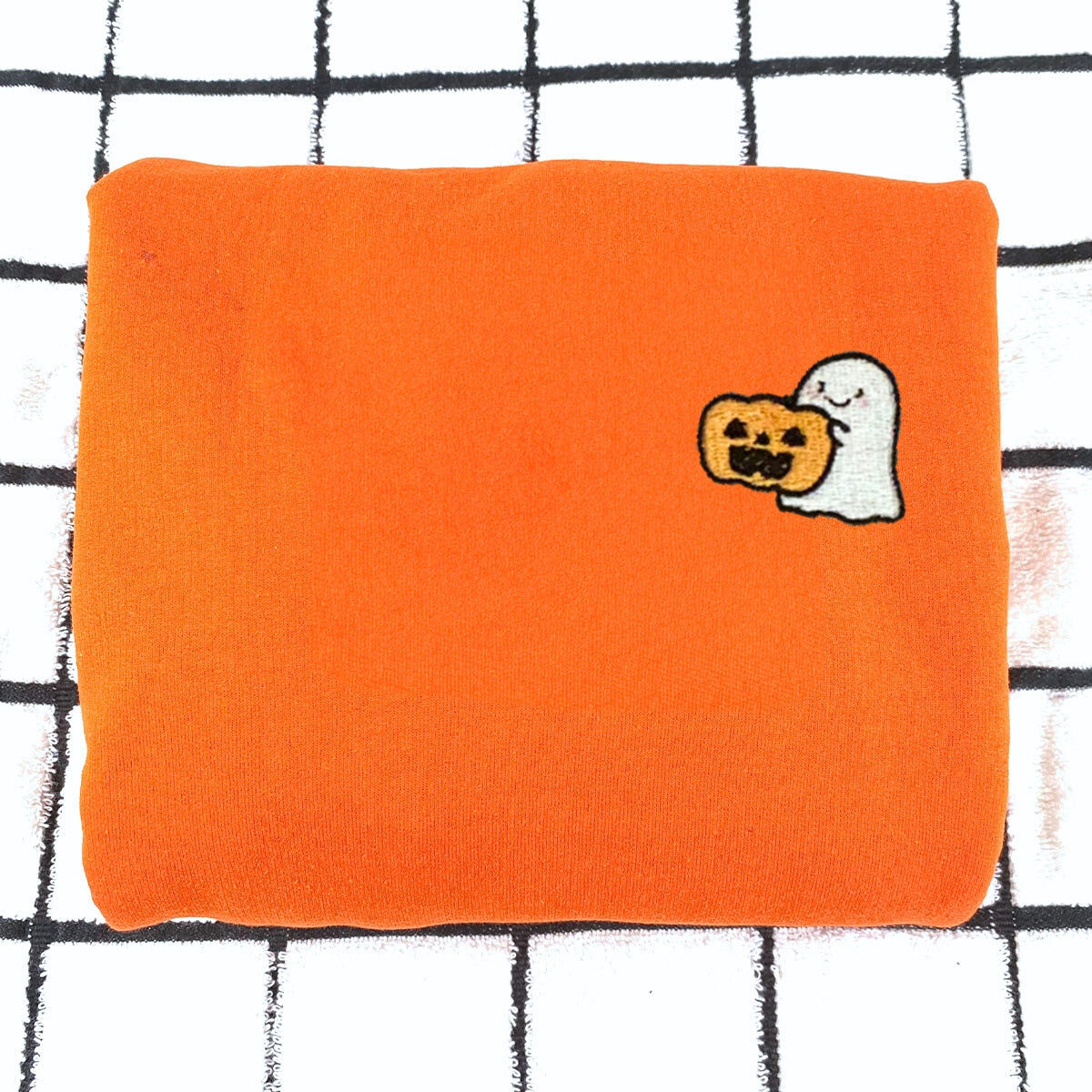 Embroidered Halloween Sweatshirt, Embroidered Ghost Pumpkin Fall Hoodies - Embroly