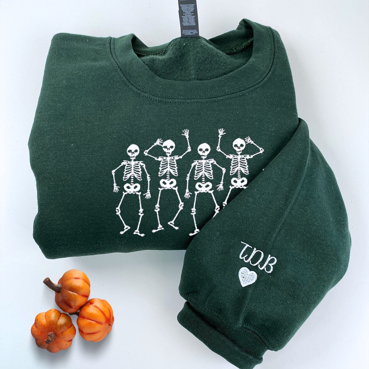 Embroidered Dancing Skeletons Sweatshirt - Embroly