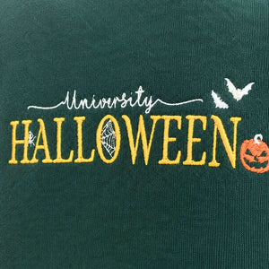 Halloween University Sweatshirt, Embroidered Halloween Hoodie with Pumkin