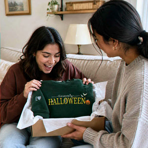 Halloween University Sweatshirt, Embroidered Halloween Hoodie with Pumkin