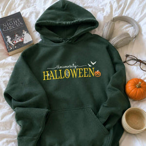 Halloween University Sweatshirt, Embroidered Halloween Hoodie with Pumkin