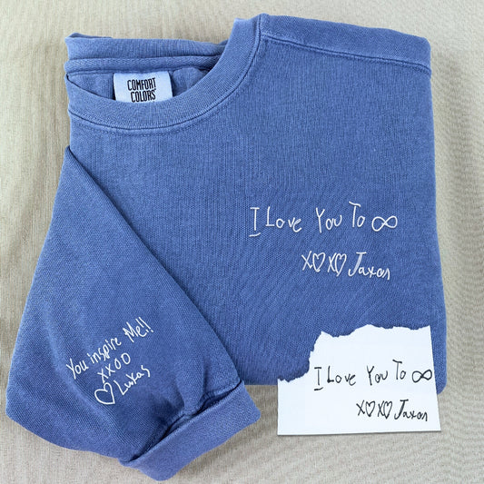 handwriting sweatshirt