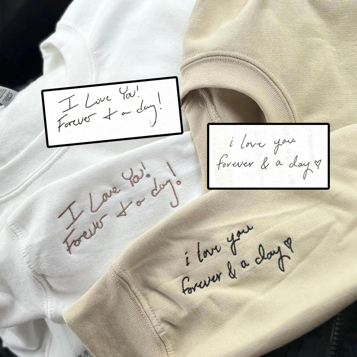 Sand handwritten embroidered sweatshirt for Dad or Husband