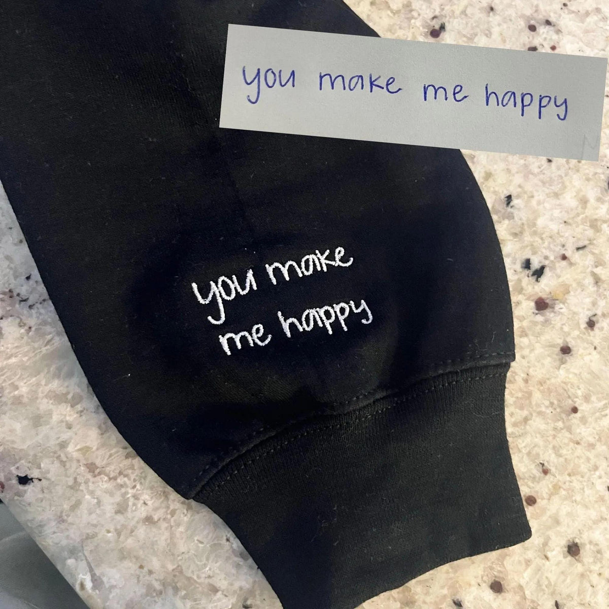 Custom Handwriting Embroidered Sweatshirt, Personalized Message Gift for Dad or Husband