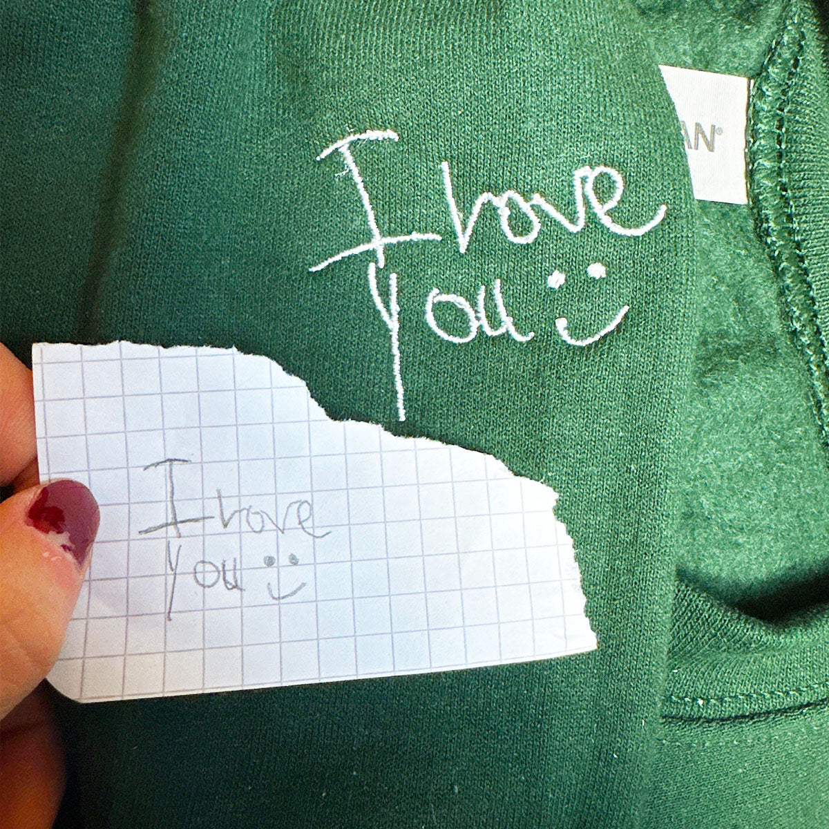 Custom Embroidered Handwritting Sweatshirt from Your Photo - Embroly