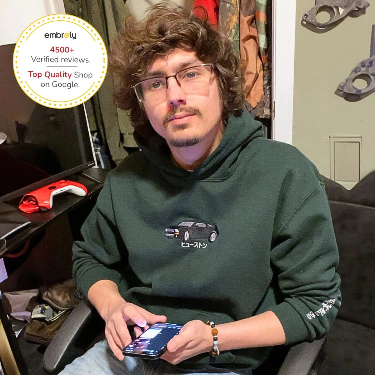 Custom Embroidered Car Hoodie, Sweatshirt, Personalized Car Gifts for Him