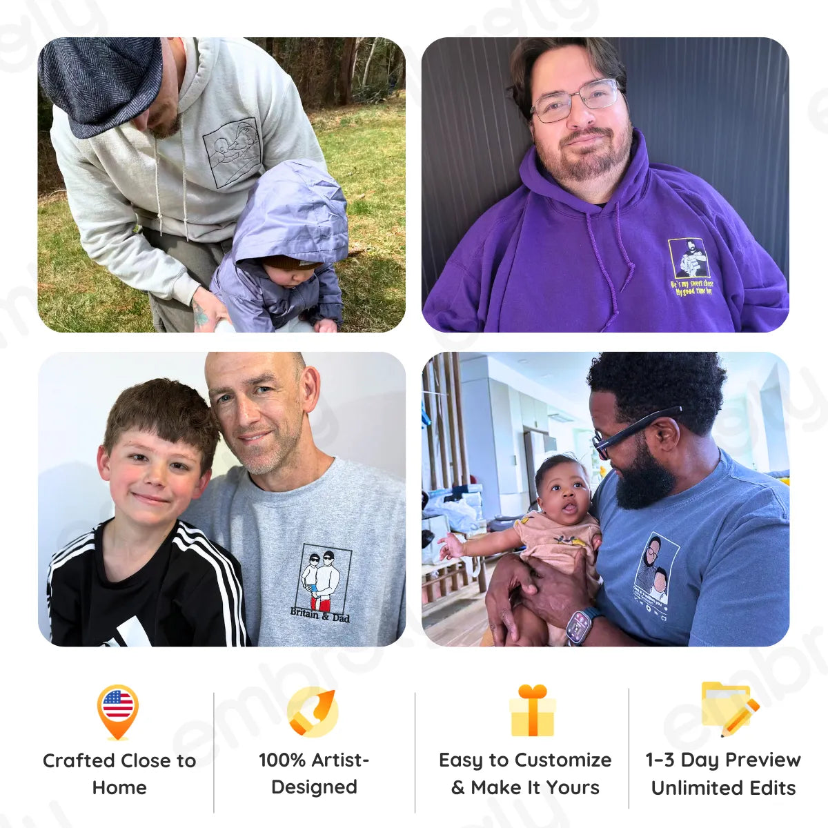 First Fathers Day Gift Idea with Custom Embroidered Comfort Color® T-Shirt