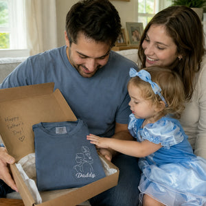 Dad and Daughter Photo Outline T-Shirt or Sweatshirt, Personalized Father's Day Gift