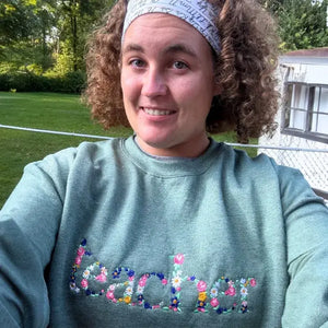 Comfort Color Custom Floral Teacher T-Shirt or Sweatshirt, Embroidered Gift for Teacher