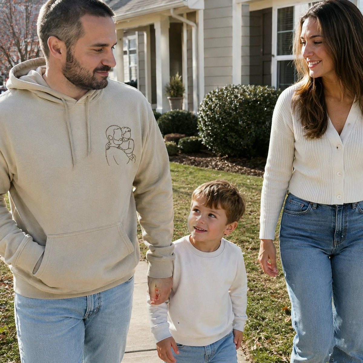 Father and Son Sweatshirt, Hoodie, Personalized Fathers Day Gifts from Portrait Photo Sweatshirt, Unique Gifts for Dad