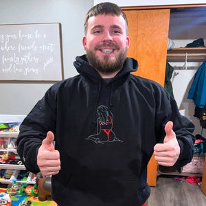 Custom Spicy Photo Hoodie - Embroidered Portrait Crewneck for Boyfriend, Husband