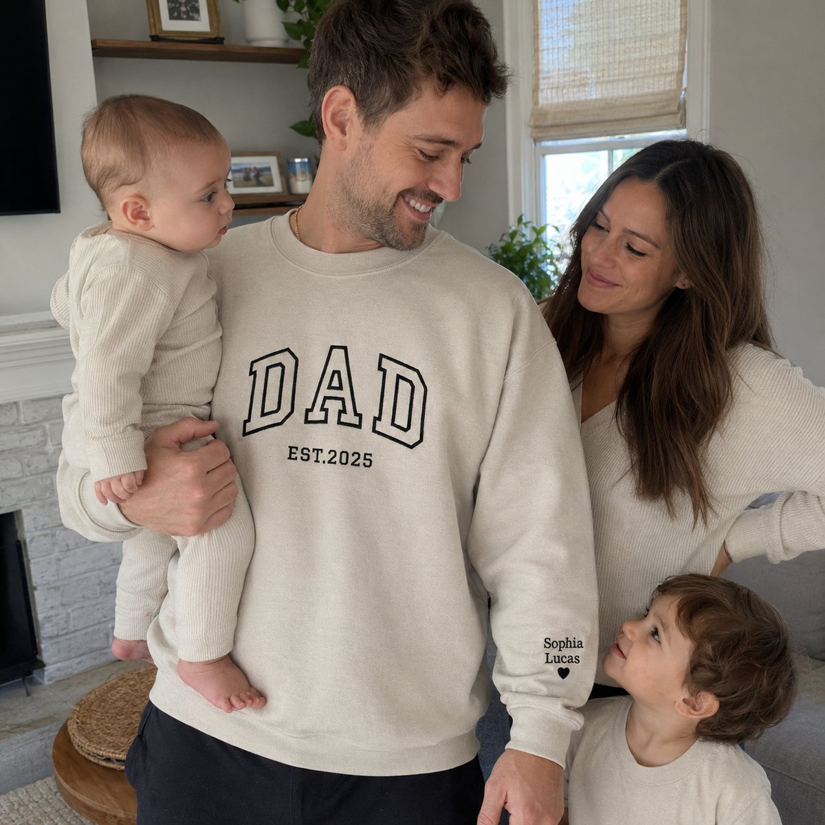 Dad and Grandpa Sweatshirt or Hoodie, Personalized Fathers Day Gifts with Est Year, Kids Names
