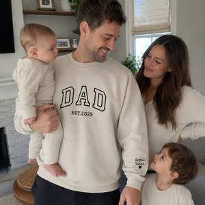 Dad and Grandpa Sweatshirt or Hoodie, Personalized Fathers Day Gifts with Est Year, Kids Names