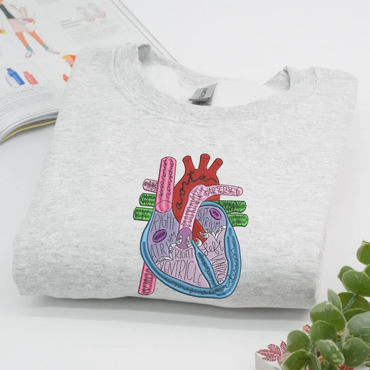 Heart Anatomy Embroidered Sweatshirt, Graduation Gift for Cardiac Nursing Student, from Family Friends
