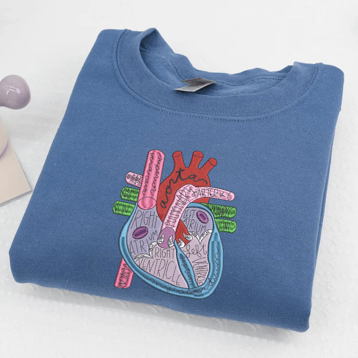 Heart Anatomy Embroidered Sweatshirt, Graduation Gift for Cardiac Nursing Student, from Family Friends