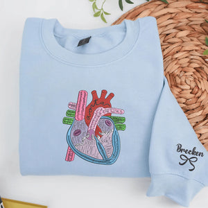 Heart Anatomy Embroidered Sweatshirt, Graduation Gift for Cardiac Nursing Student, from Family Friends