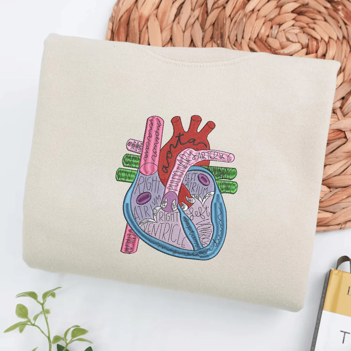 Heart Anatomy Embroidered Sweatshirt, Graduation Gift for Cardiac Nursing Student, from Family Friends