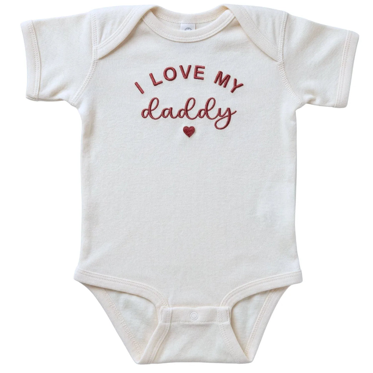 Embroidered "Hi Daddy" baby onesie for newborn, perfect first-time dad gift and baby announcement outfit