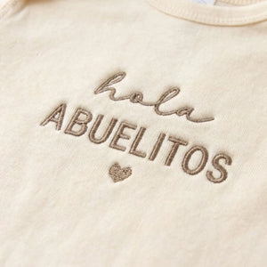 Hola Abuelitos Onesie - Embroidered Gift for New Grandparents