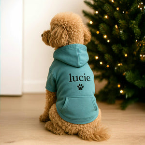 Custom Embroidered Dog Hoodie with Name, Personalized Pet Clothes, French Bulldog Outfit