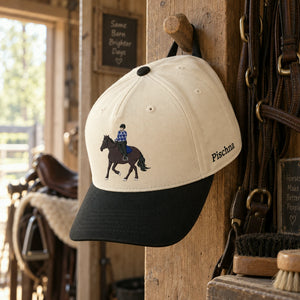 Custom Horse Portrait Snapback Hat, Embroidered Horse Photo Gift, Personalized Side Back Cap