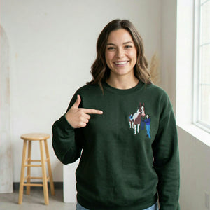 Custom Horse Girl Sweatshirt, Embroidered Horse Sweatshirt From Photo, Western Cowboy Girls Gift