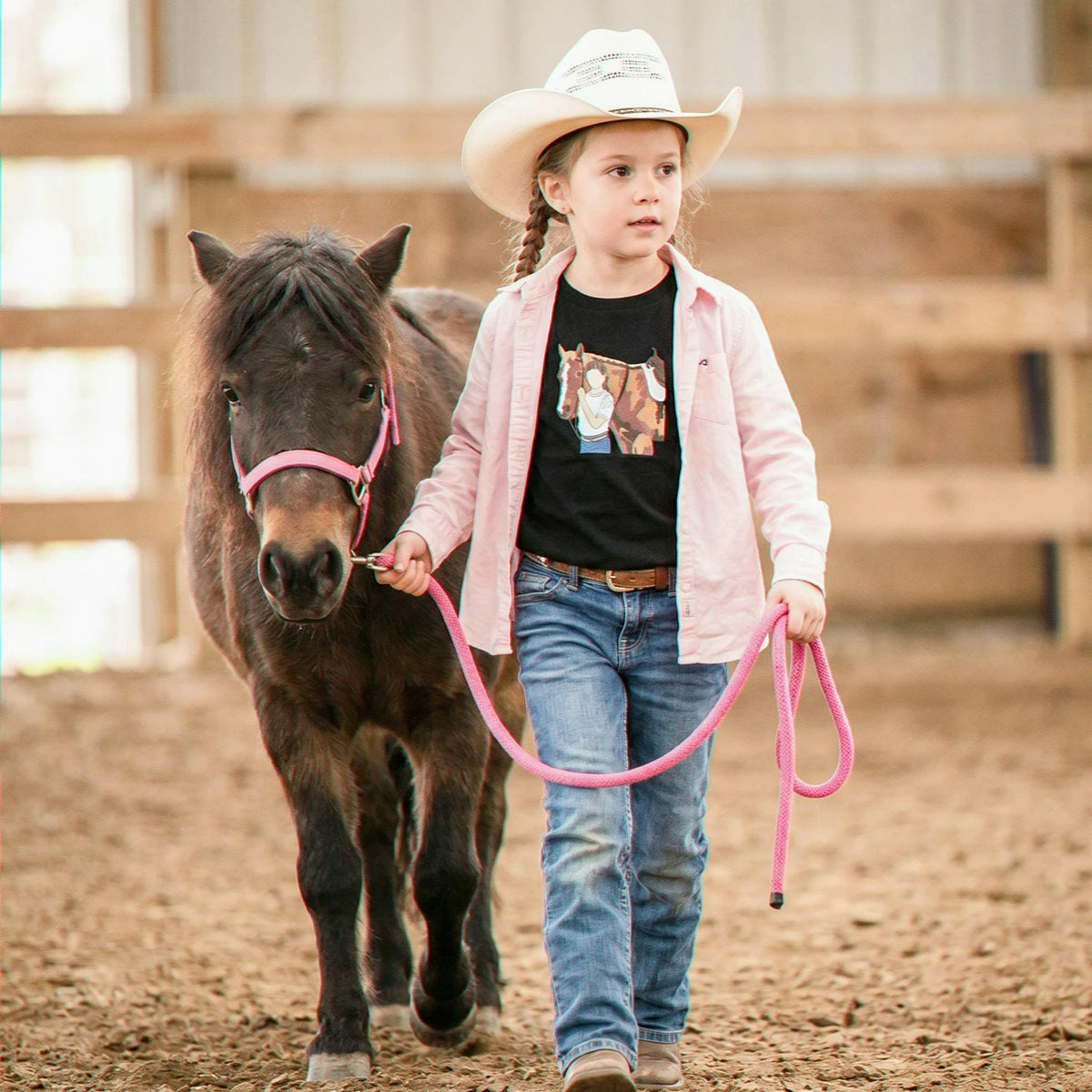 Custom Horse Portrait T-Shirt, Embroidered Horse Girls Photo, Equestrian Gifts For Young Girls