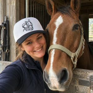 Custom Horse Outline Snapback Hats for Birthday Mom - Embroidered Minimalist Pet Photo Cap - Gift for Her