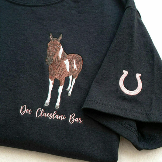 Black Horse Custom Portrait from Photo, Equestrian Gifts For Him