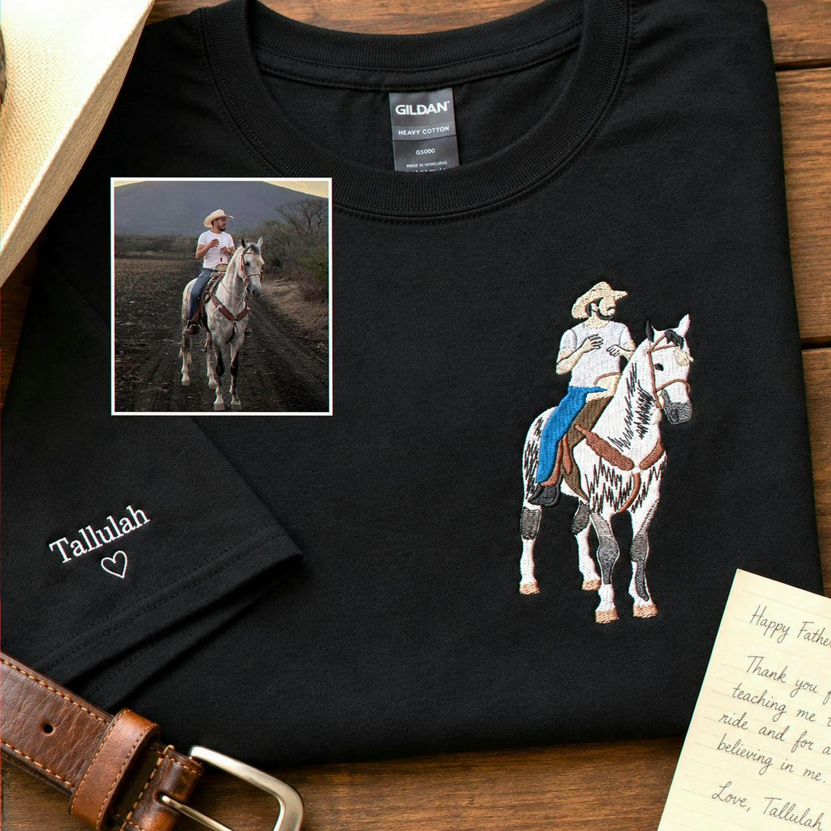 Black Custom Horse Portrait from Photo, Gift for Horse Dad