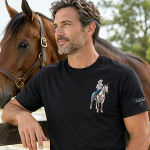 Custom Horse Portrait Shirt - Embroidered Photo T-Shirt for Husband Dad Birthday Gift