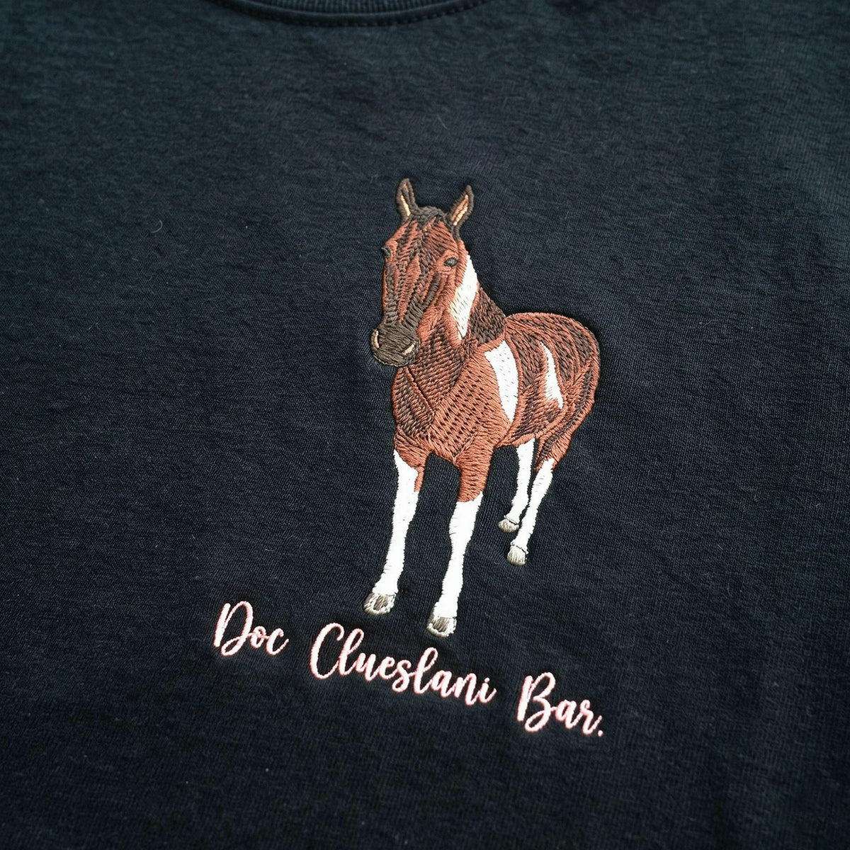 Custom Horse Portrait T-Shirt for Equestrian Gift - Embroidered Horse Dad Tee for Him
