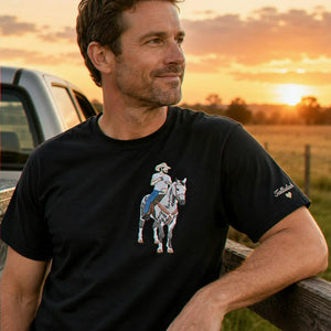 Custom Horse Portrait Shirt - Embroidered Photo T-Shirt for Husband Dad Birthday Gift